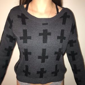 Cross Sweater Black and Grey
